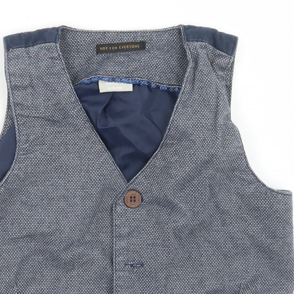 name it Boys Blue   Jacket Waistcoat Size 4-5 Years  Button