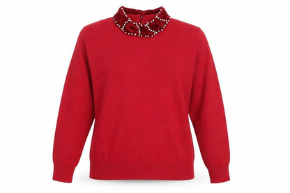Darling Womens Red High Neck  Rayon Pullover Jumper Size 12
