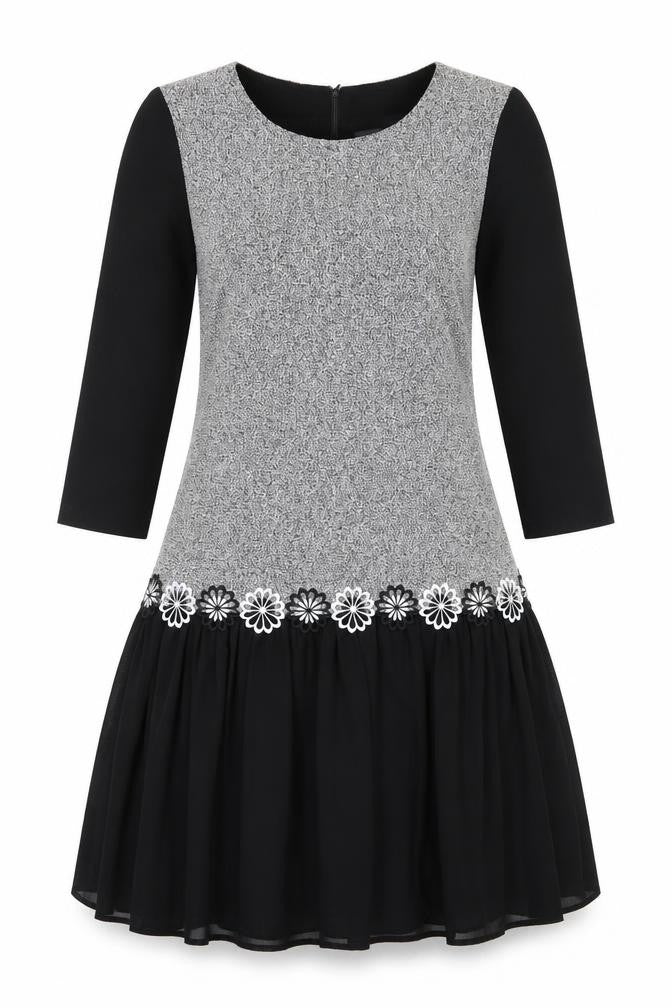 Christopher Wren Womens Black  Polyester A-Line  Size 8  Scoop Neck Zip