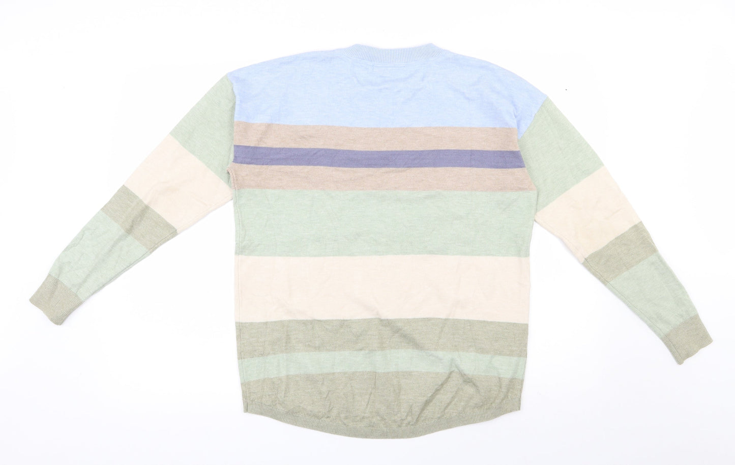 Fransa Womens Multicoloured Round Neck Striped Viscose Pullover Jumper Size S