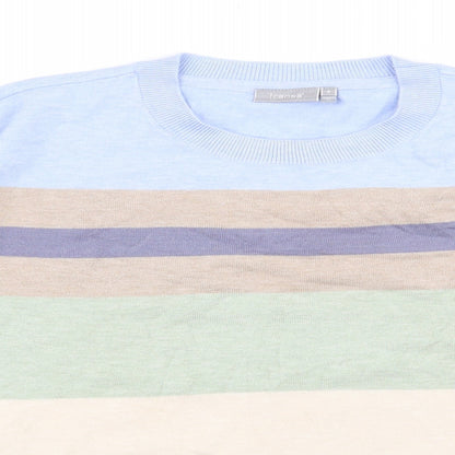 Fransa Womens Multicoloured Round Neck Striped Viscose Pullover Jumper Size S