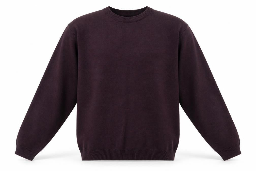 Essentials Mens Purple Round Neck  Acrylic Pullover Jumper Size M