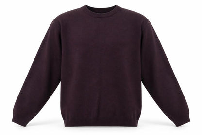 Essentials Mens Purple Round Neck  Acrylic Pullover Jumper Size M