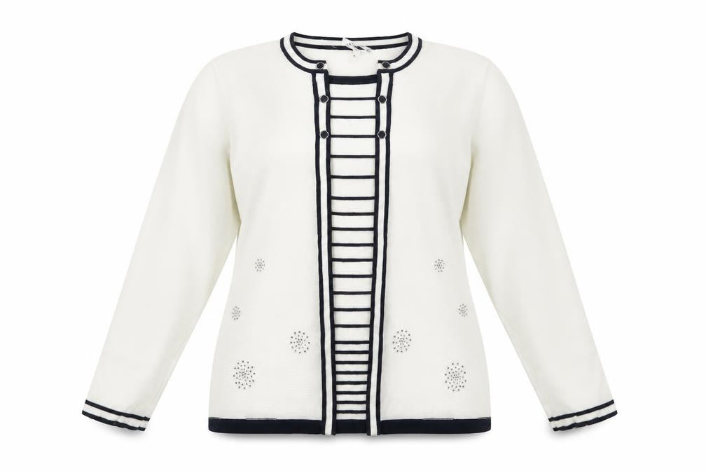 Annabelle Womens White Round Neck  Acrylic Pullover Jumper Size XL