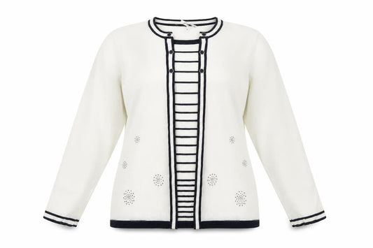 Annabelle Womens White Round Neck  Acrylic Pullover Jumper Size XL