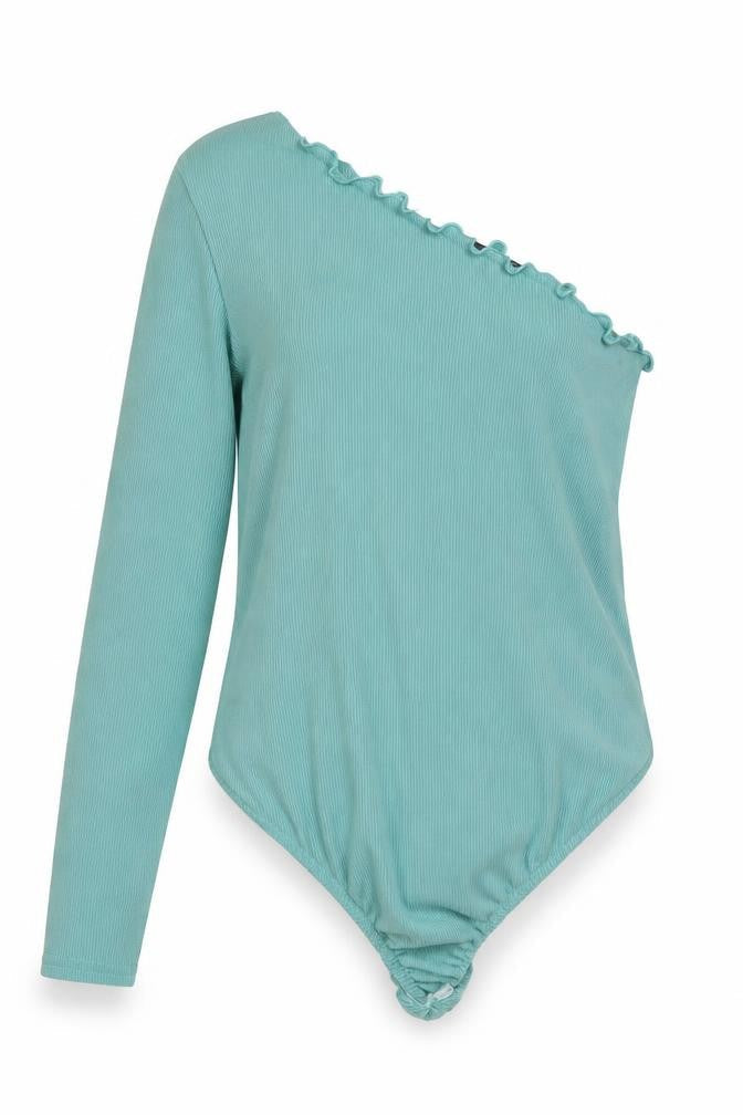 PRETTYLITTLETHING Womens Green  Polyester Bodysuit One-Piece Size 12  Snap