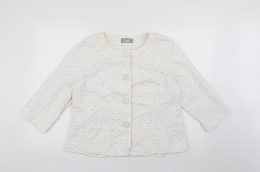 Wallis Womens Ivory   Jacket  Size 18