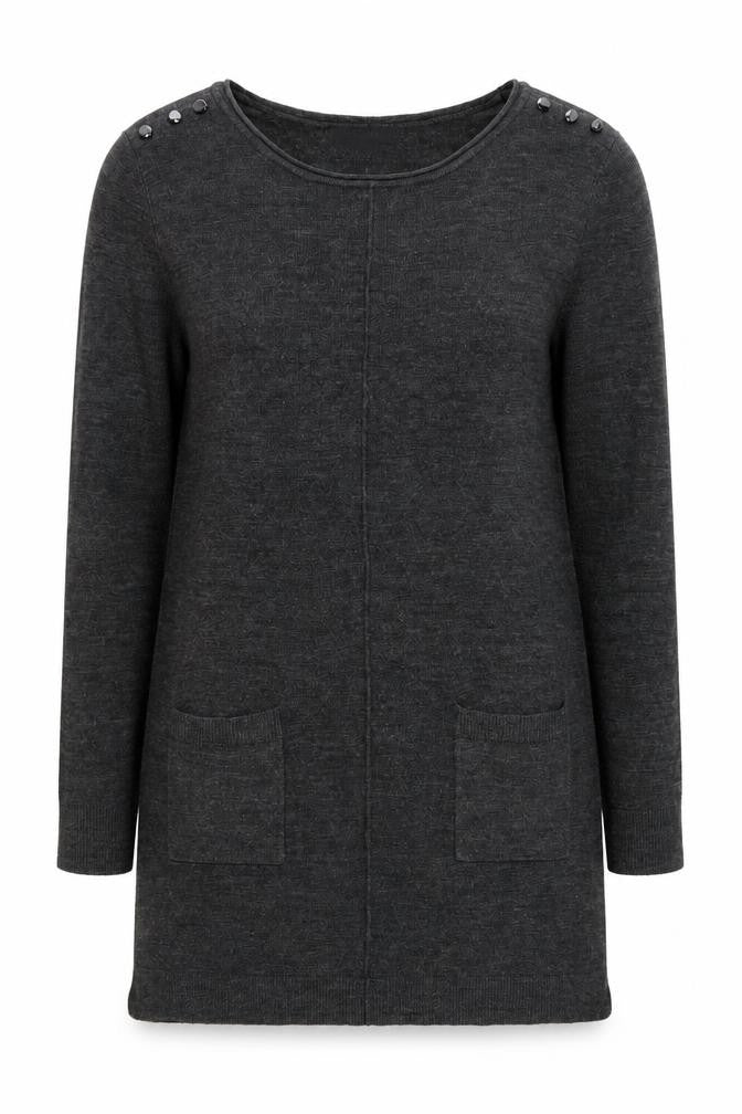Primark Womens Grey Round Neck  Acrylic Pullover Jumper Size 14