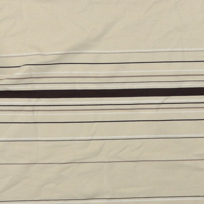 Dunnes Womens Beige Striped Cotton Basic Blouse Size 10 Crew Neck