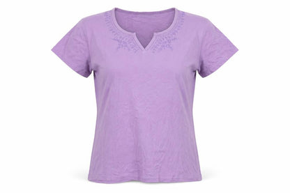 EWM Womens Purple  Cotton Basic Polo Size M V-Neck
