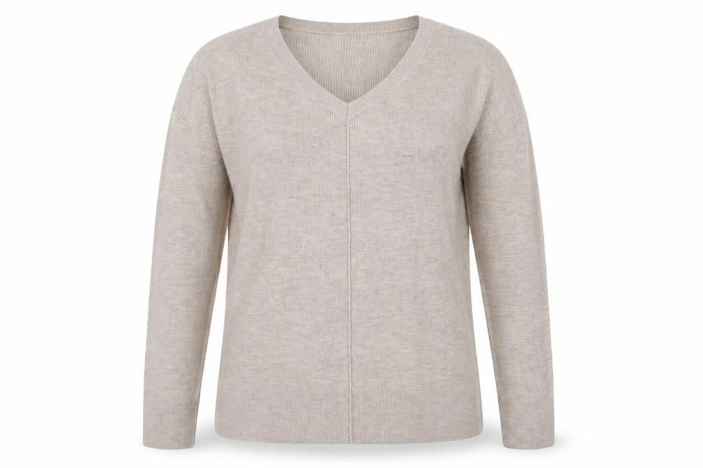 Gap Womens Beige V-Neck  Cotton Pullover Jumper Size M