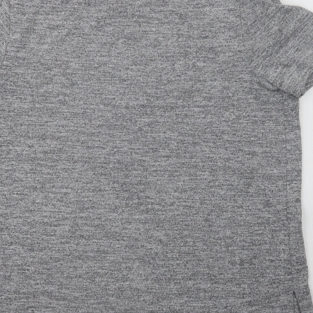 TU Womens Grey  Polyester Basic Blouse Size 14 Crew Neck