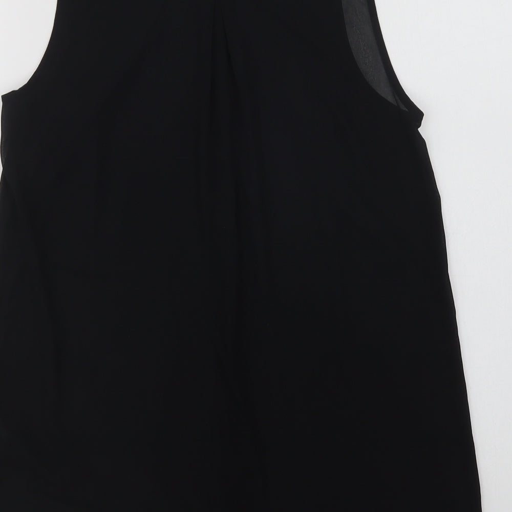 H&M Womens Black  Polyester Basic Blouse Size 6 Collared