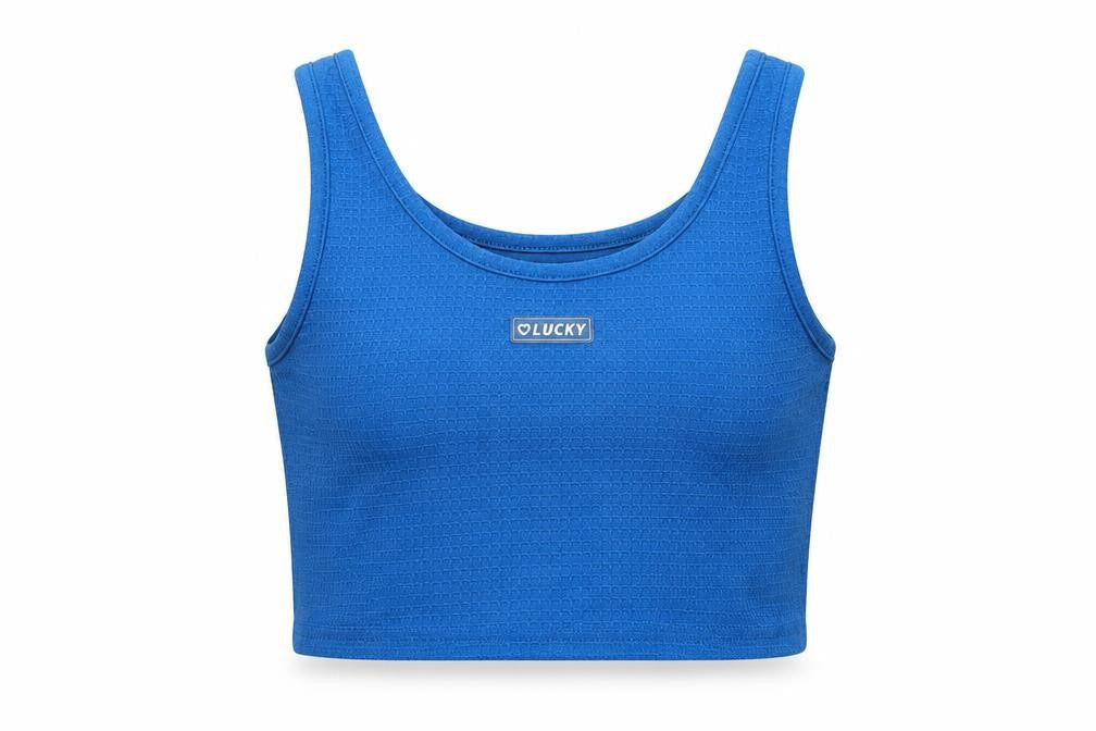 SHEIN Girls Blue  Polyester Cropped Tank Size 11-12 Years Scoop Neck  - Lucky