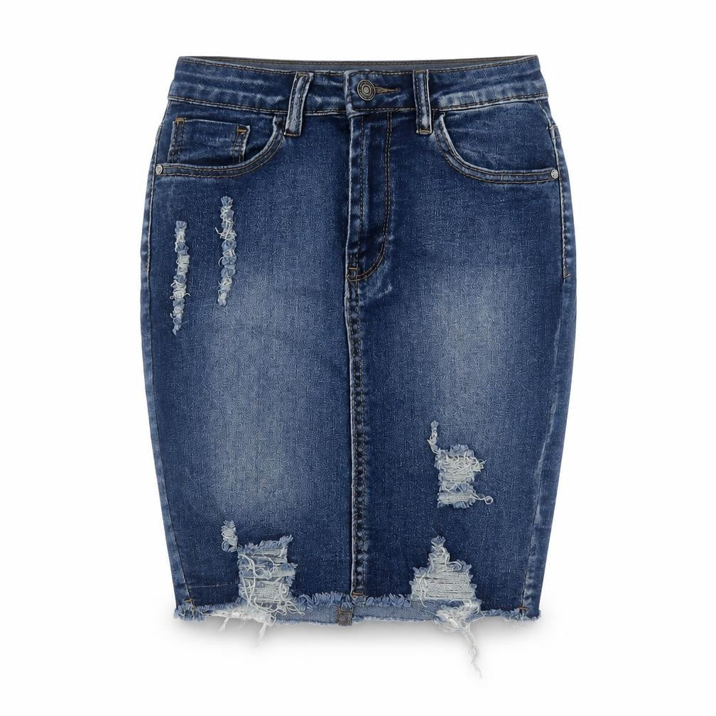 My Bestiny Womens Blue  Cotton Mini Skirt Size S   Button