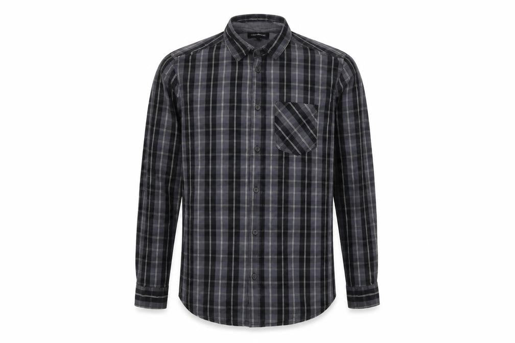 Industrialize Mens Grey Plaid Cotton  Button-Up Size M Collared Button