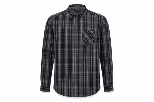 Industrialize Mens Grey Plaid Cotton  Button-Up Size M Collared Button