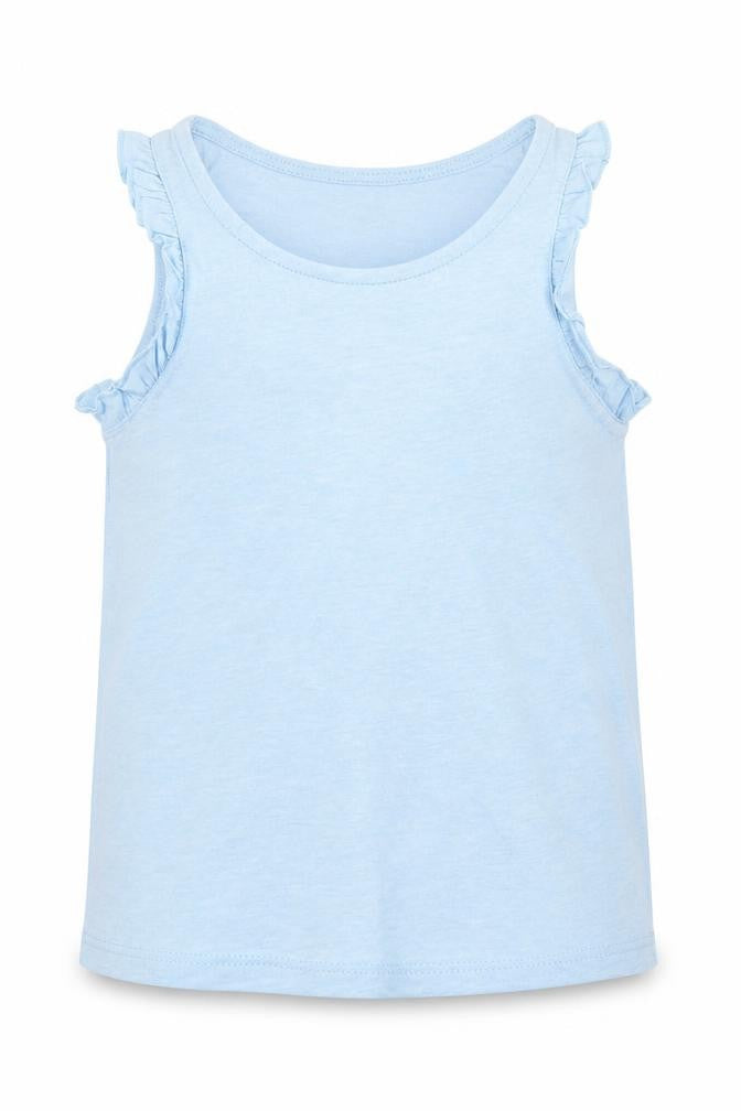 E-vie Angel Girls Blue  Cotton Basic Tank Size 12-18 Months Crew Neck