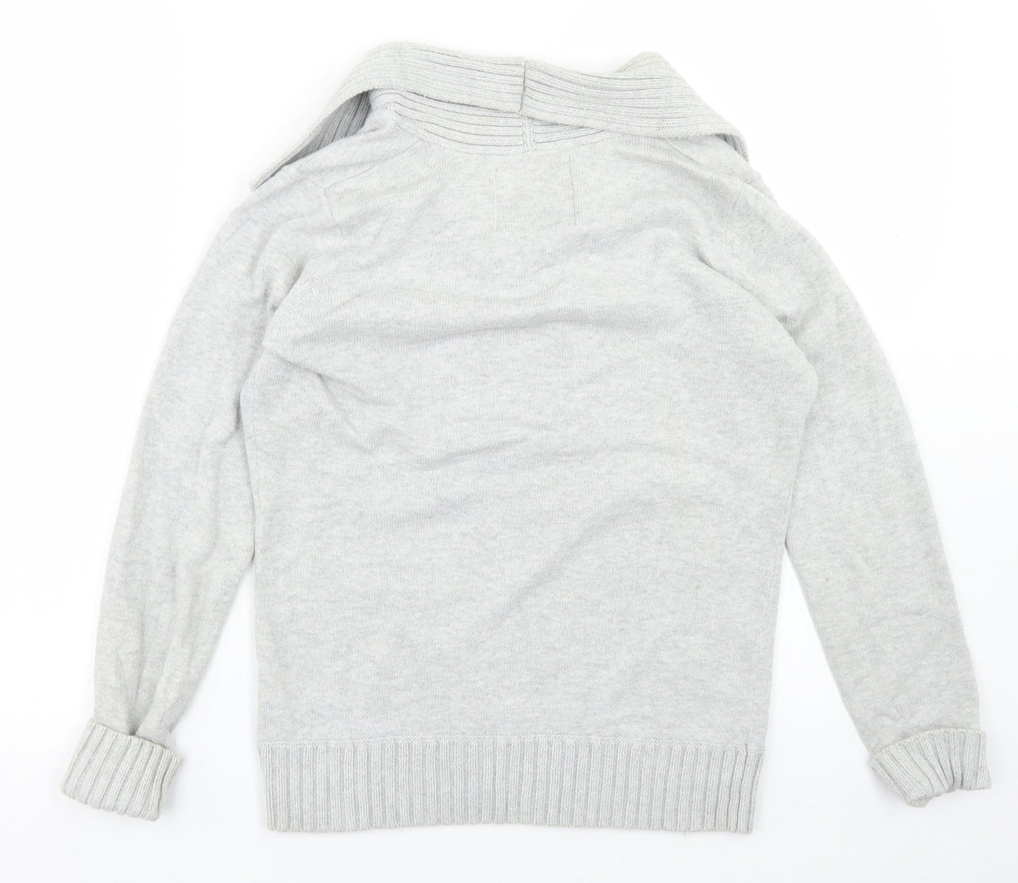 Esprit Womens Grey Collared  Cotton Pullover Jumper Size M