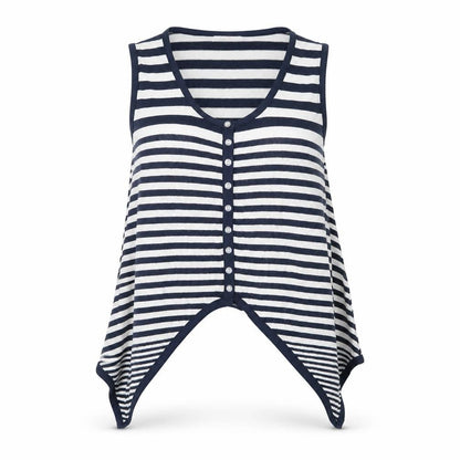 915 Generation Girls Blue Round Neck Striped Viscose Cardigan Jumper Size 12-13 Years