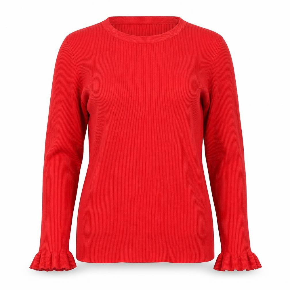 Red Herrint Womens Red Crew Neck  Viscose Pullover Jumper Size 14
