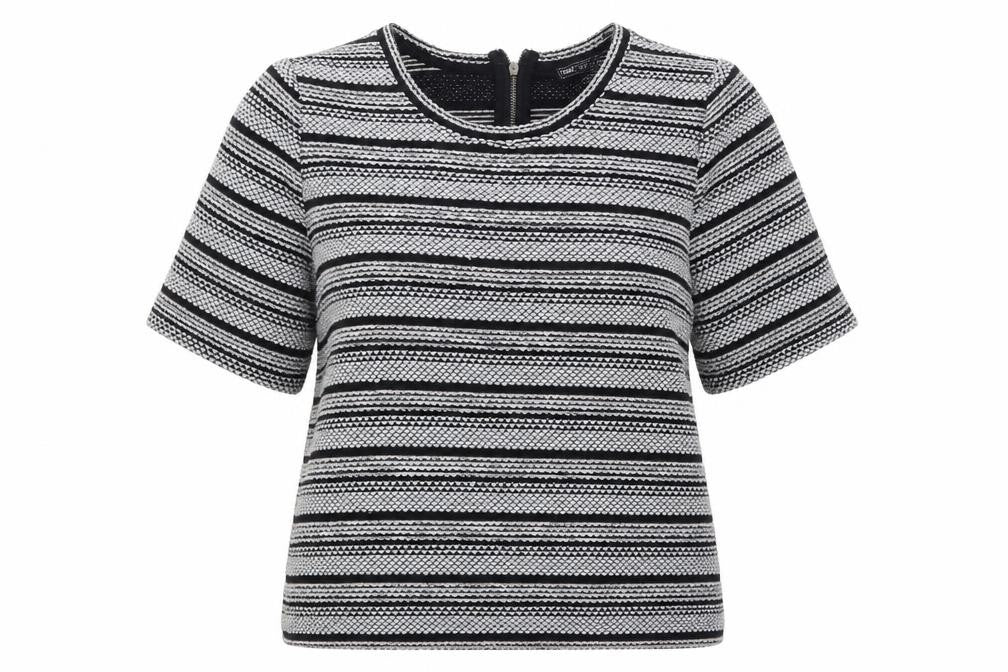 NEXT Womens Grey Round Neck Striped Acrylic Pullover Jumper Size 14