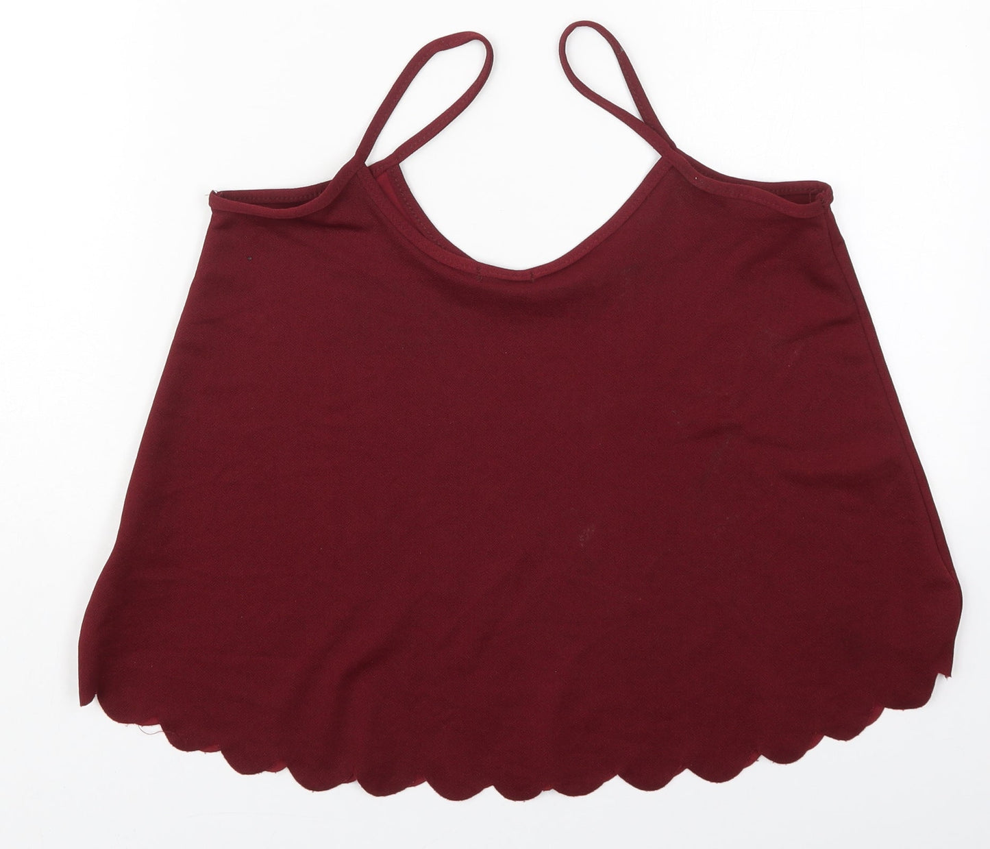 Chemistry Womens Red  Polyester Basic Tank Size M Scoop Neck