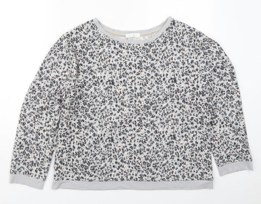 Marks and Spencer Womens Grey Animal Print Polyester Top Pyjama Top Size 12