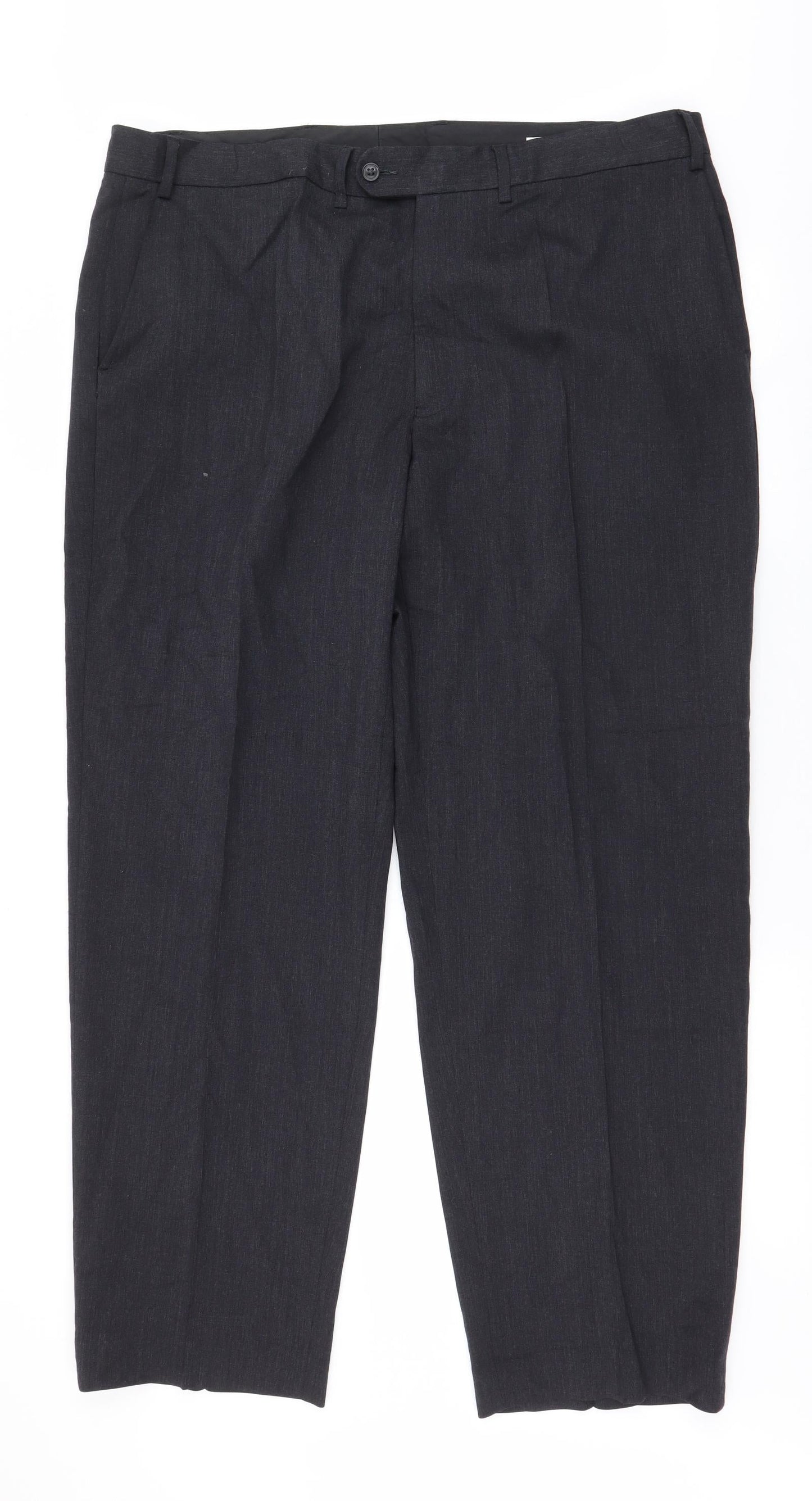 Preworn Womens Grey  Polyester Dress Pants Trousers Size L L31 in Regular Zip