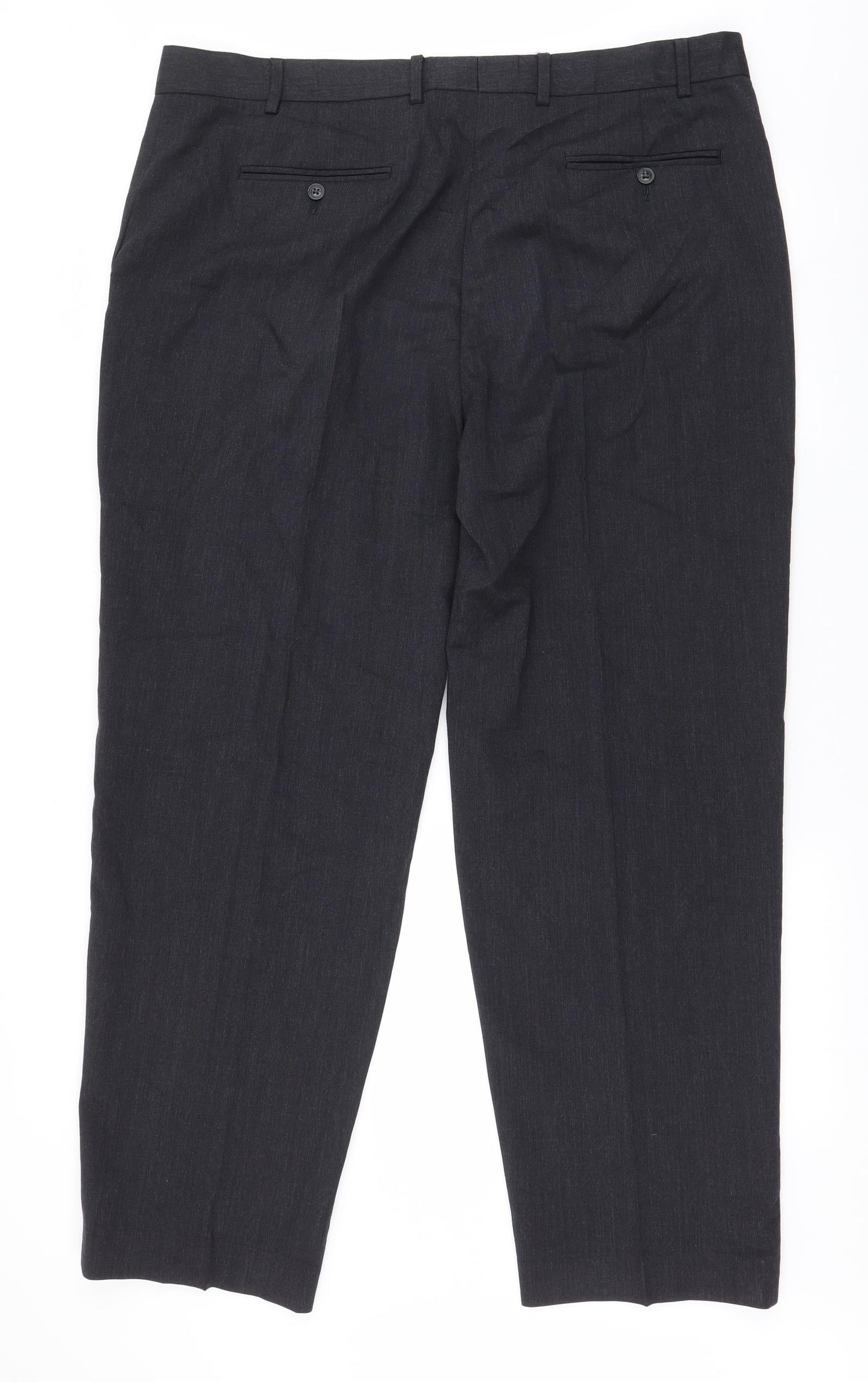 Preworn Womens Grey  Polyester Dress Pants Trousers Size L L31 in Regular Zip