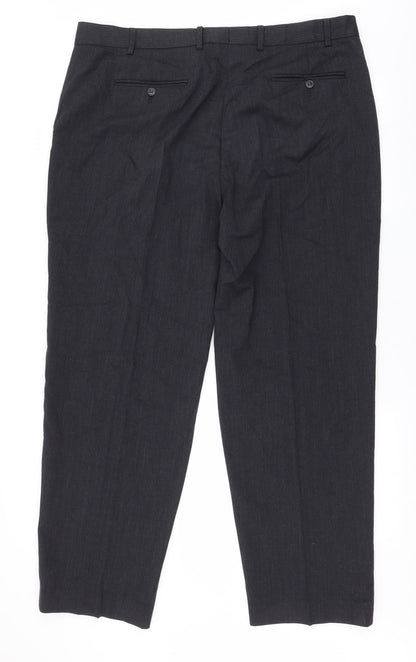 Preworn Womens Grey  Polyester Dress Pants Trousers Size L L31 in Regular Zip