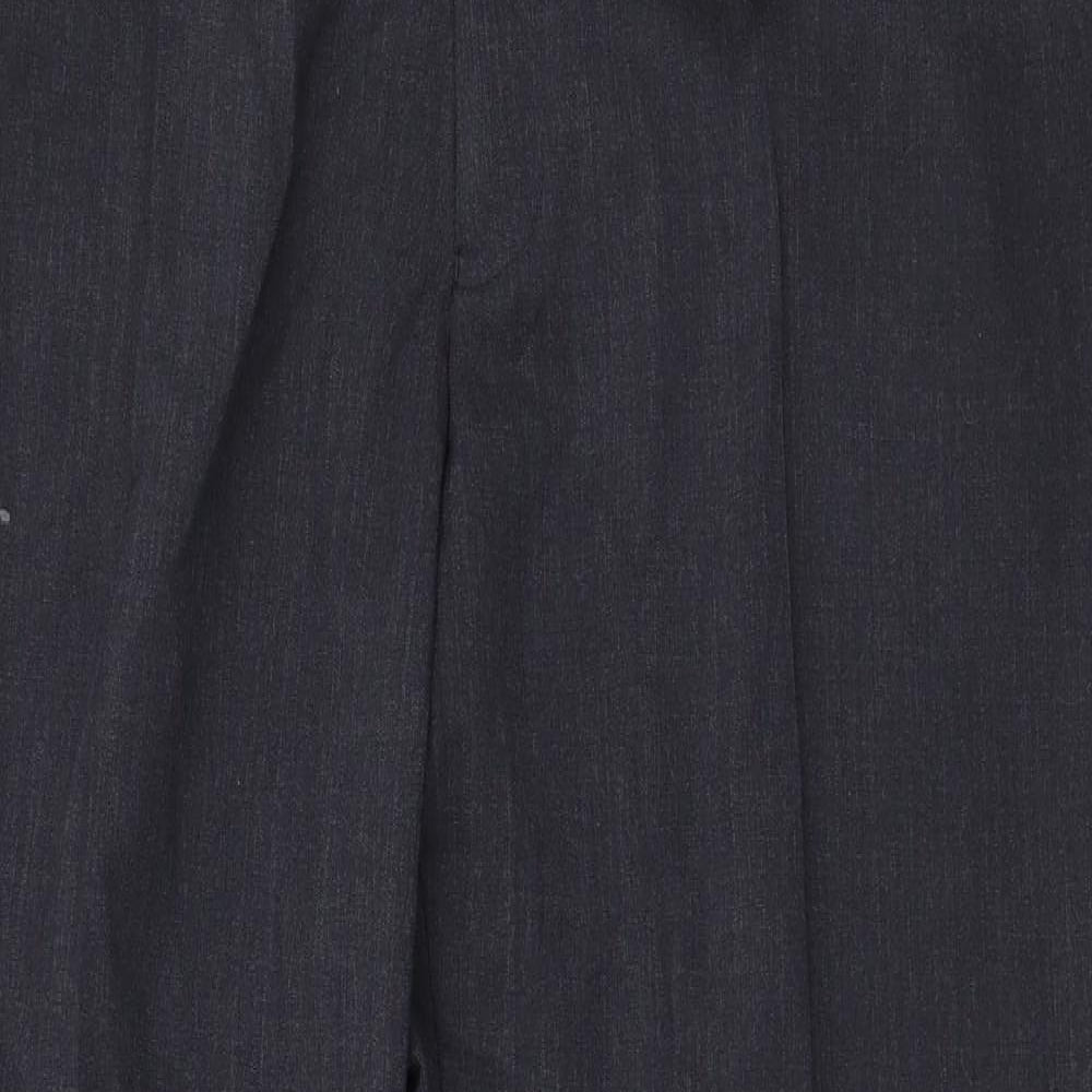 Preworn Womens Grey  Polyester Dress Pants Trousers Size L L31 in Regular Zip