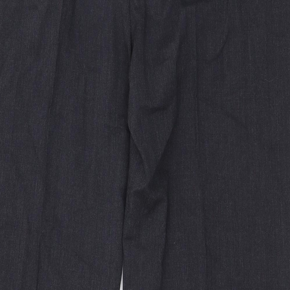 Preworn Womens Grey  Polyester Dress Pants Trousers Size L L31 in Regular Zip