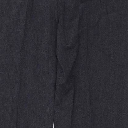 Preworn Womens Grey  Polyester Dress Pants Trousers Size L L31 in Regular Zip