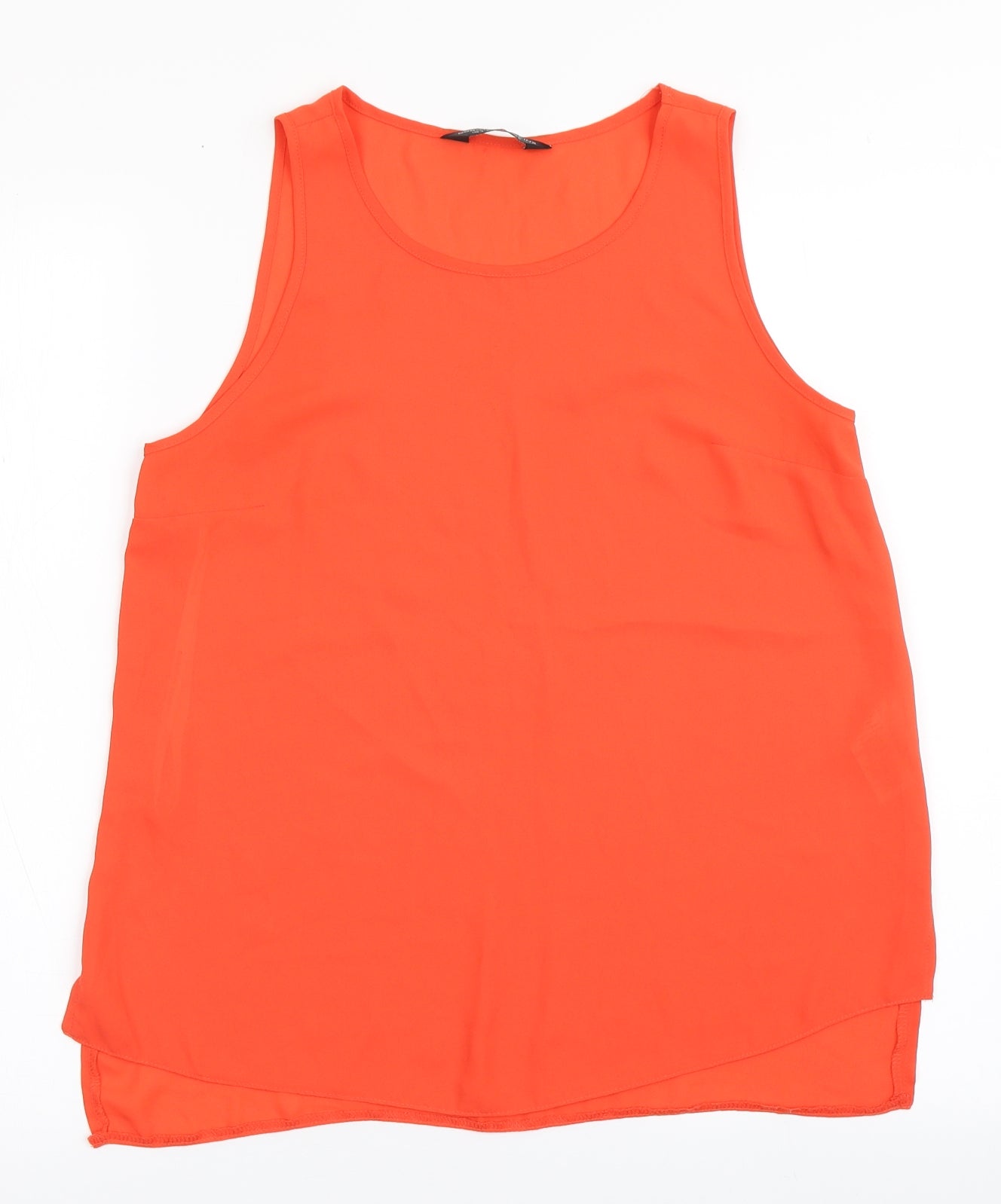 Dorothy Perkins Womens Orange  Polyester Basic Blouse Size 8 Round Neck