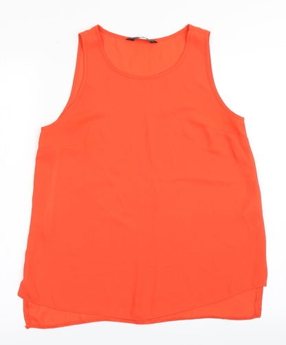 Dorothy Perkins Womens Orange  Polyester Basic Blouse Size 8 Round Neck