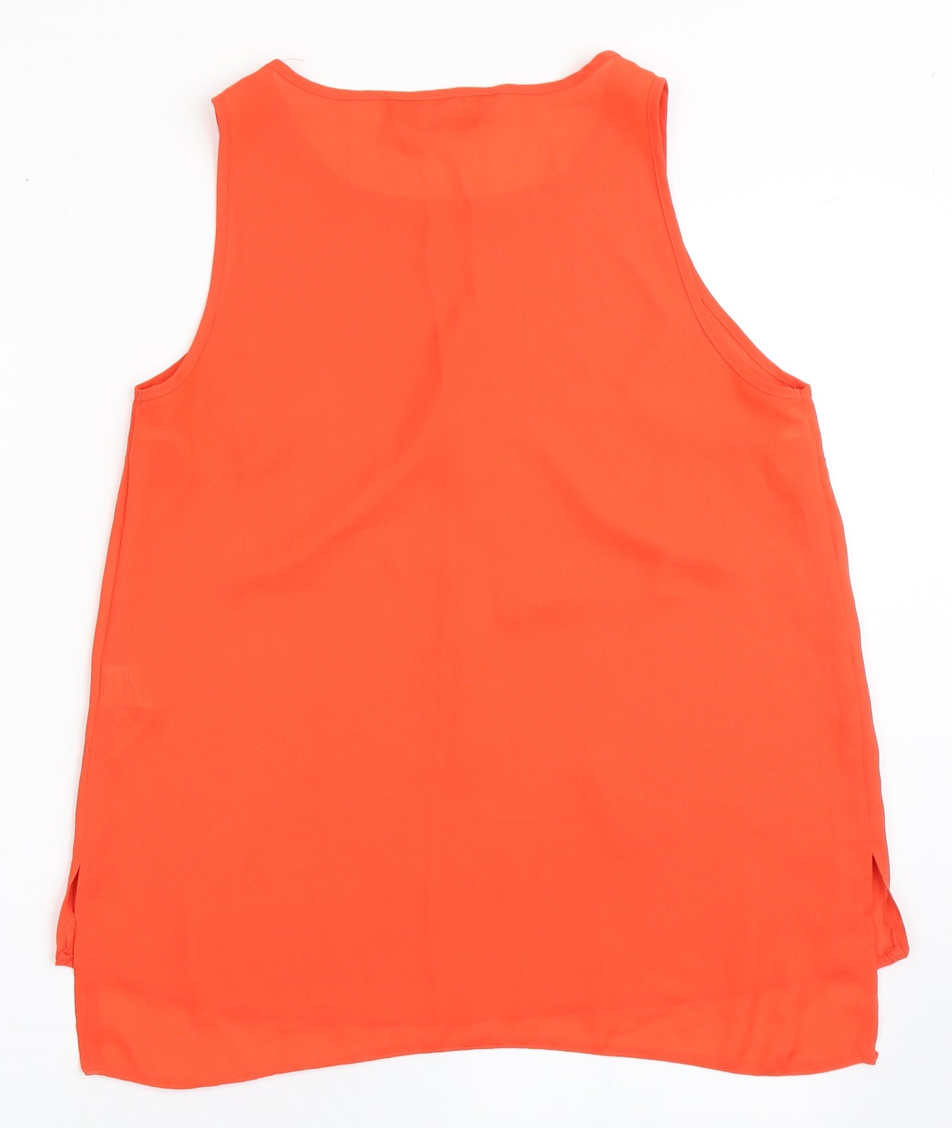 Dorothy Perkins Womens Orange  Polyester Basic Blouse Size 8 Round Neck