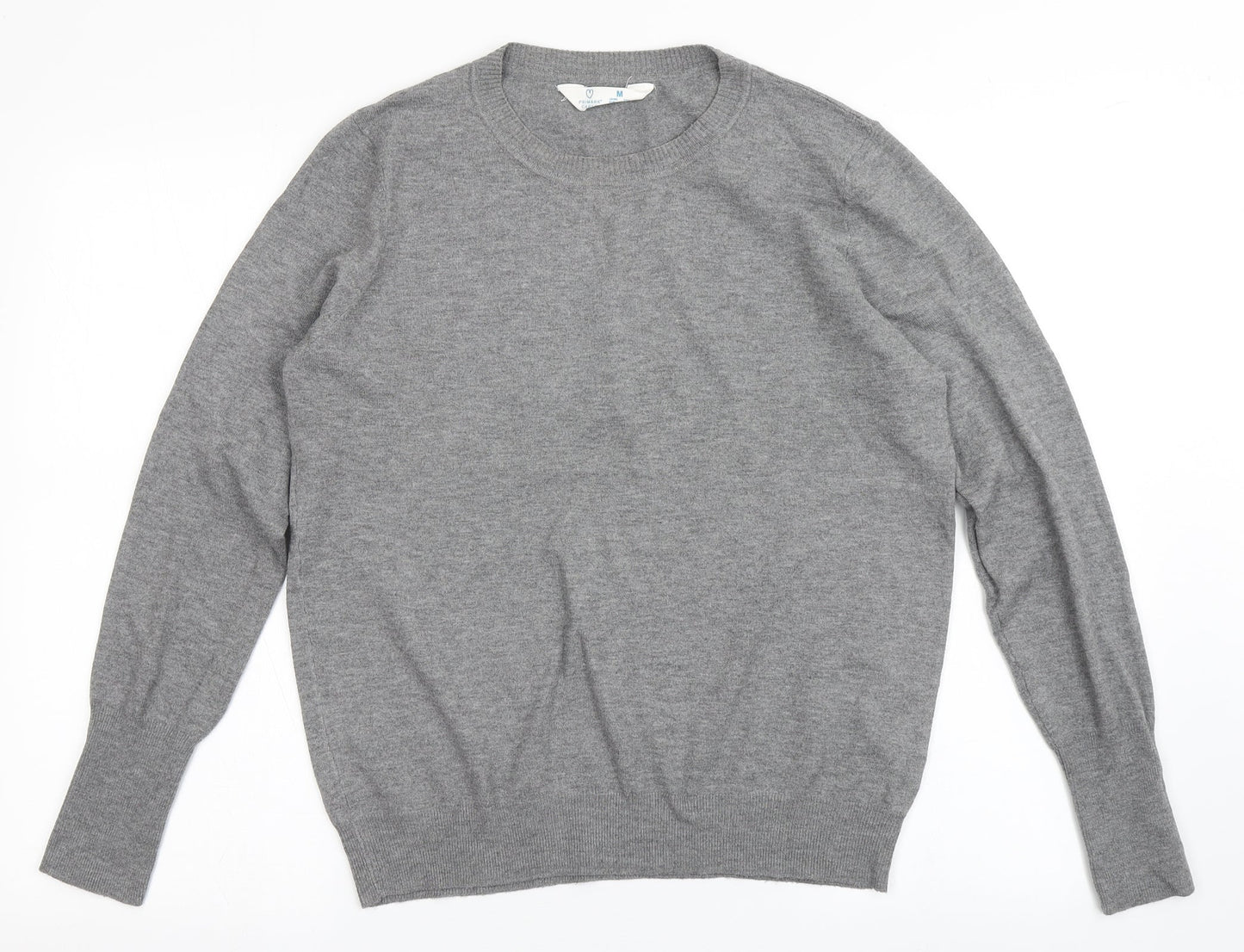 Primark Womens Grey Round Neck  Polyester Pullover Jumper Size M