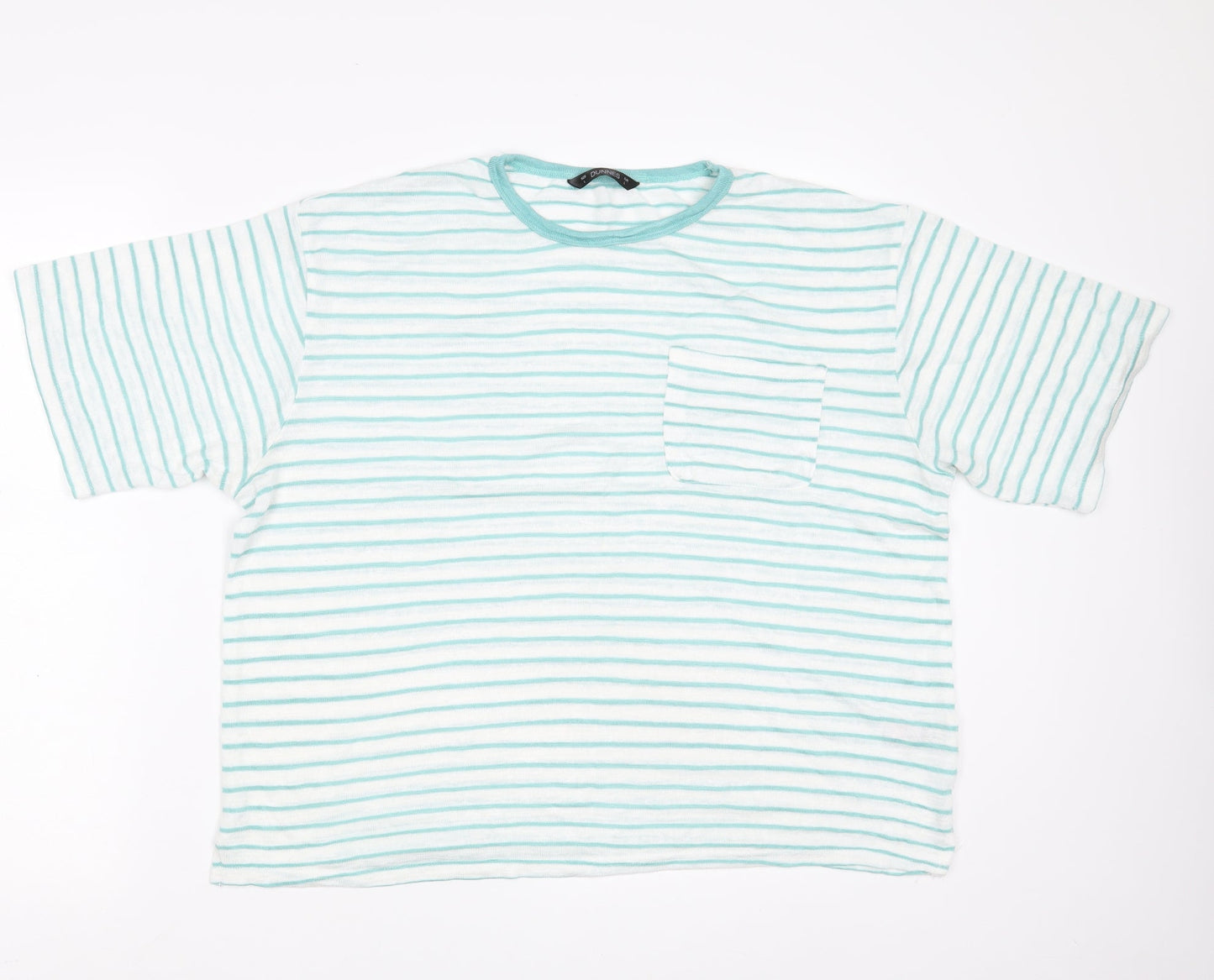 Dunnes Stores Womens White Striped Viscose Pullover Sweatshirt Size L