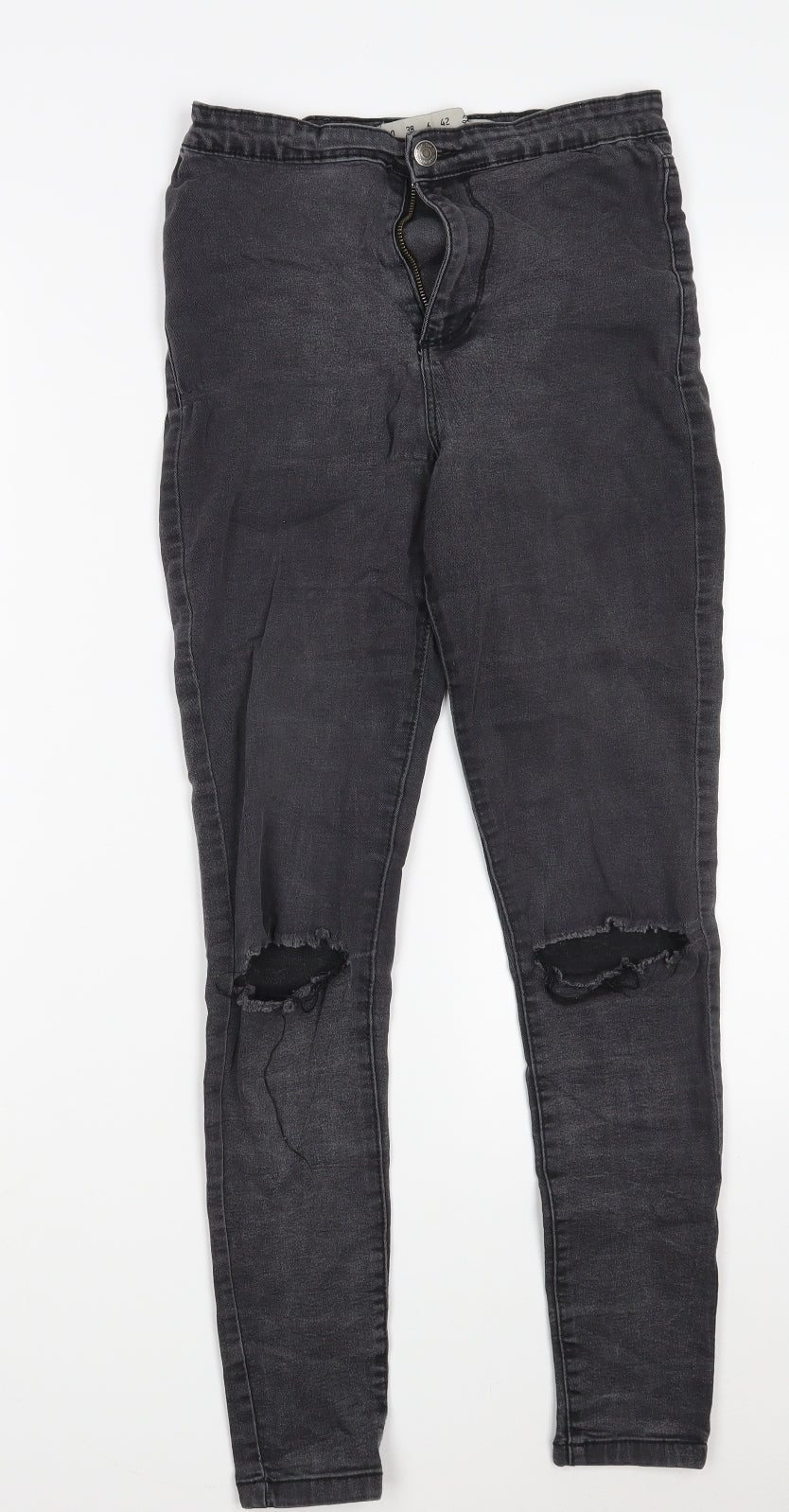 Denim Co. Womens Grey  Cotton Jegging Jeans Size 10 L25 in Slim Zip