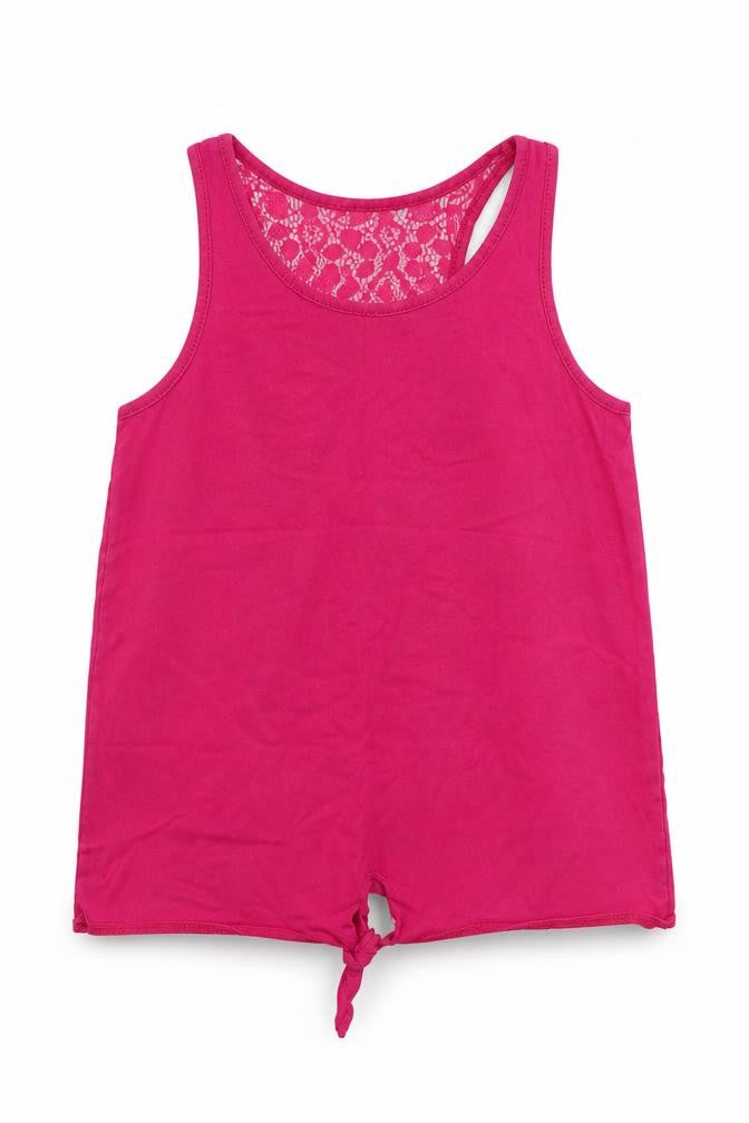 TU Girls Pink  Cotton Basic Tank Size 11 Years Crew Neck Pullover