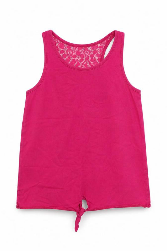 Tu Girls Pink  Cotton Basic Tank Size 11 Years Crew Neck Pullover