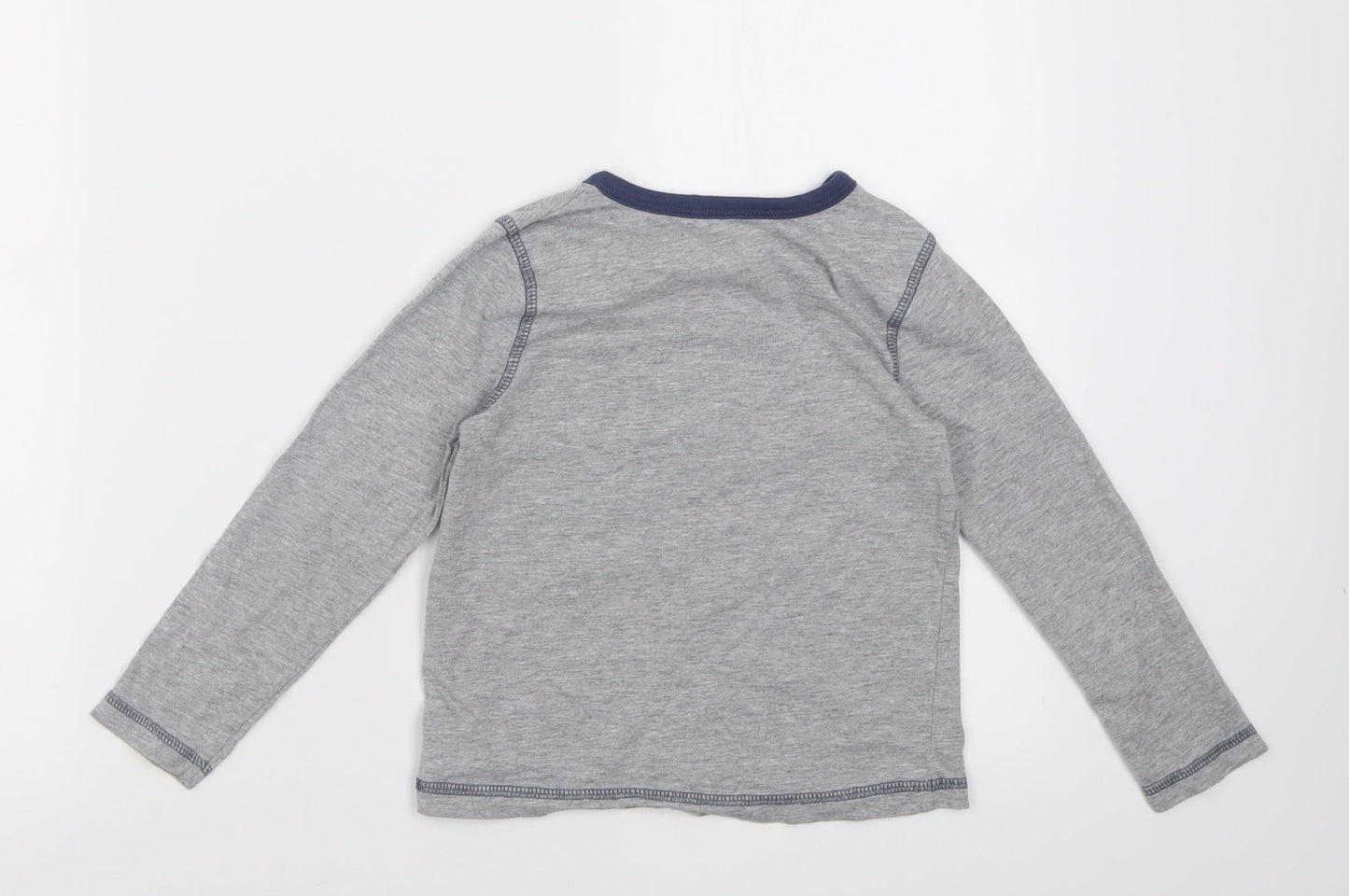 George Boys Grey  Cotton Basic Casual Size 5-6 Years Collared Pullover