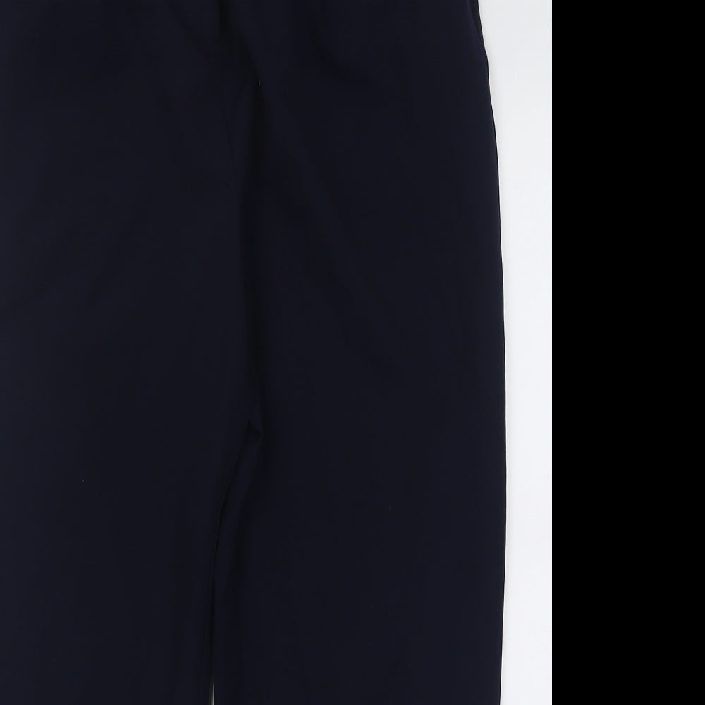 Marks and Spencer Womens Blue  Polyester Trousers  Size 14 L26 in Regular Hook & Eye