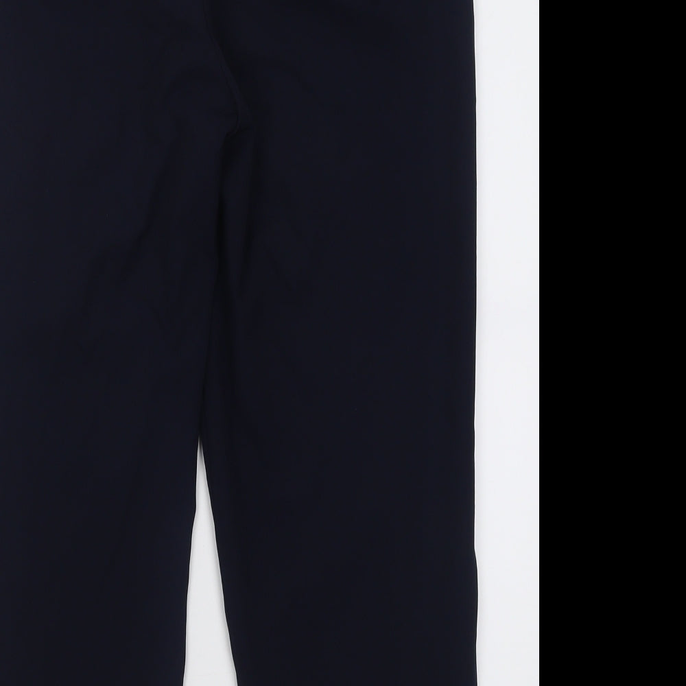 Marks and Spencer Womens Blue  Polyester Trousers  Size 14 L26 in Regular Hook & Eye