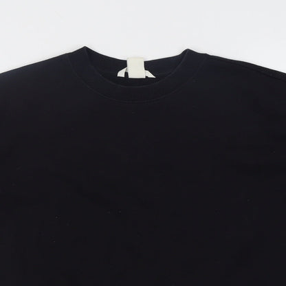 Preloved H&M Womens Black  Cotton Pullover Sweatshirt Size S  Pullover - Detail