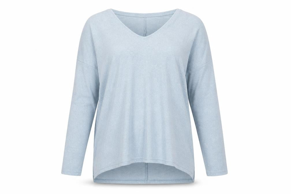 Topshop Womens Blue V-Neck  Viscose Pullover Jumper Size 10
