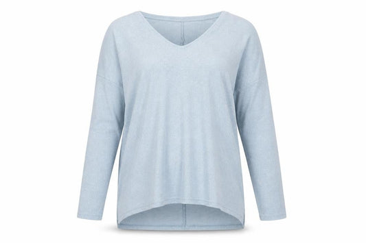 Topshop Womens Blue V-Neck  Viscose Pullover Jumper Size 10