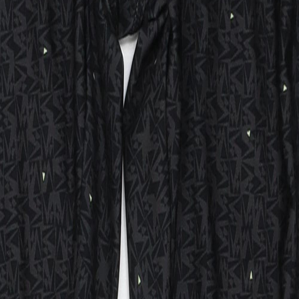 NEXT Womens Black Geometric Polyester Compression Leggings Size 6 L29 in Regular