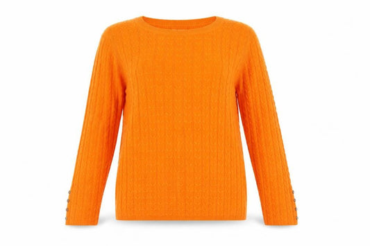 Tu Womens Orange Round Neck  Acrylic Pullover Jumper Size 8